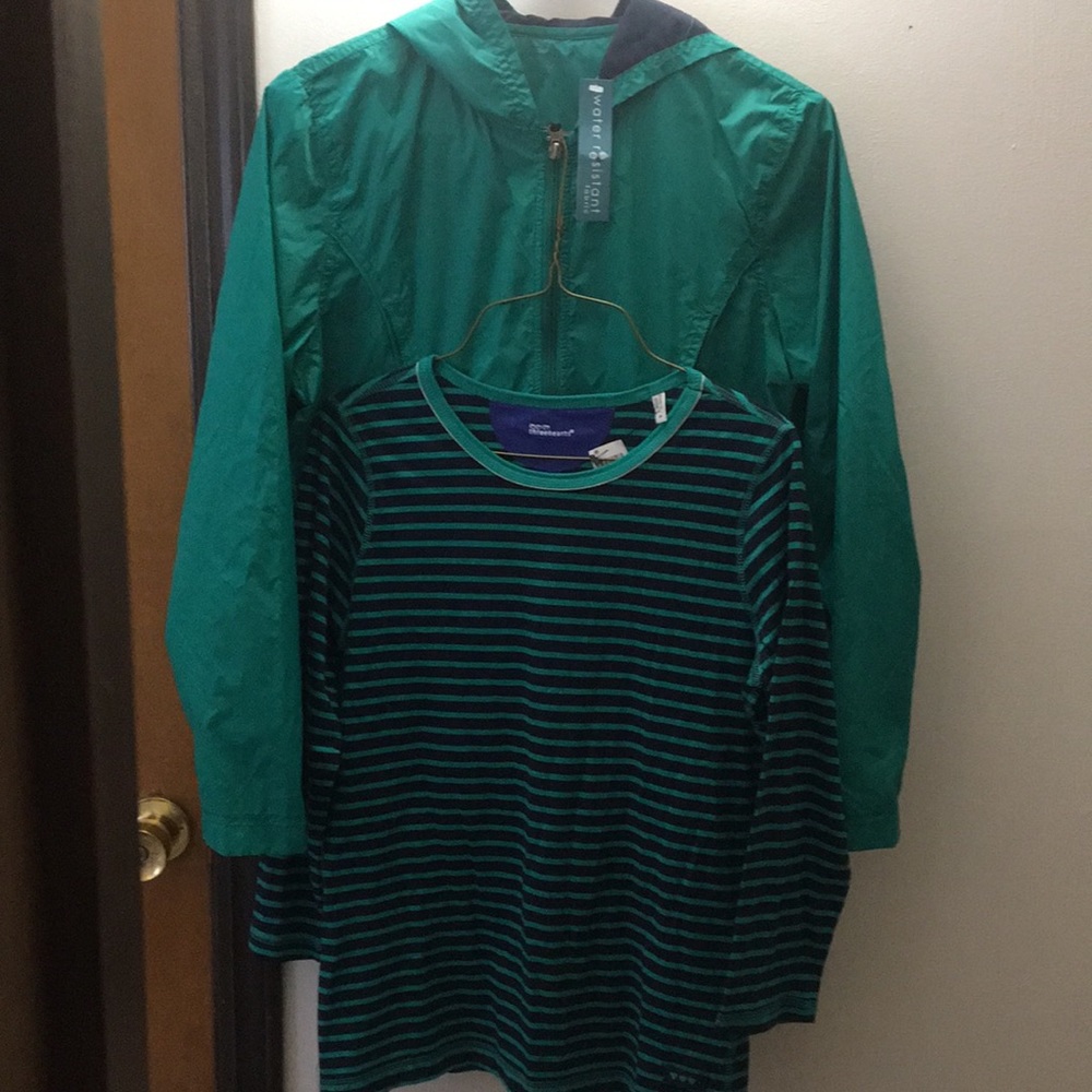 Emerald green jacket and top to match